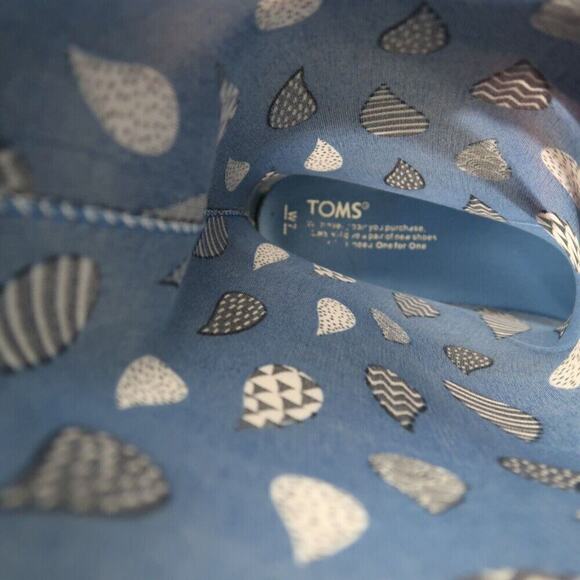 Toms Shoes Womens 7 Rain Boots Rubber Print Pull On Cabrilla Round Toe Blue Tall - Picture 11 of 15